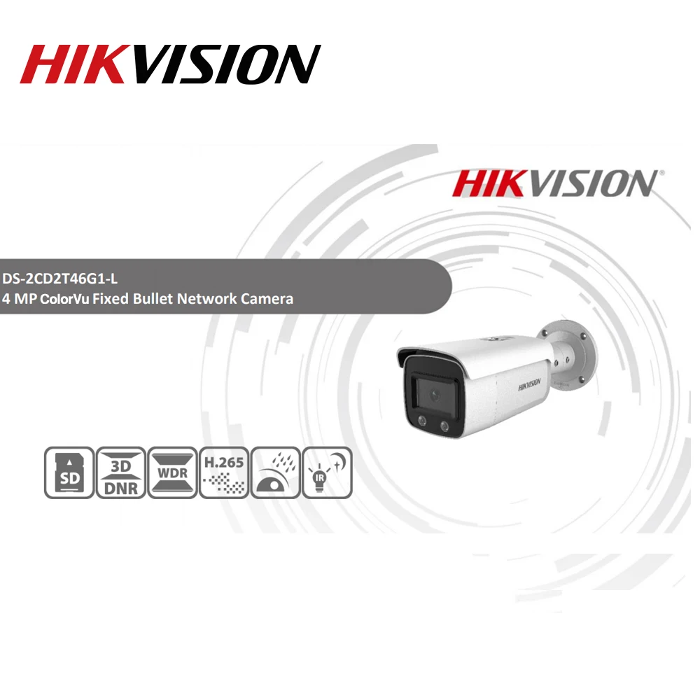 Hikvision оригинальная цветная Vu ip-камера DS-2CD2T47G1-L 4 МП пуля полноцветная POE ip-камера H.265 CCTV камера; sd-карта слот