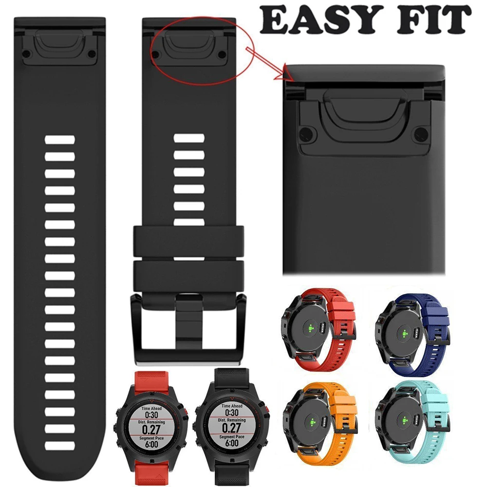 

Easy Fit Quick Release Smart Watch Band Strap For Garmin Fenix 5X 5 5S 3 3HR D2 S60 GPS Replacement Silicone Wrist 26 22 20 mm