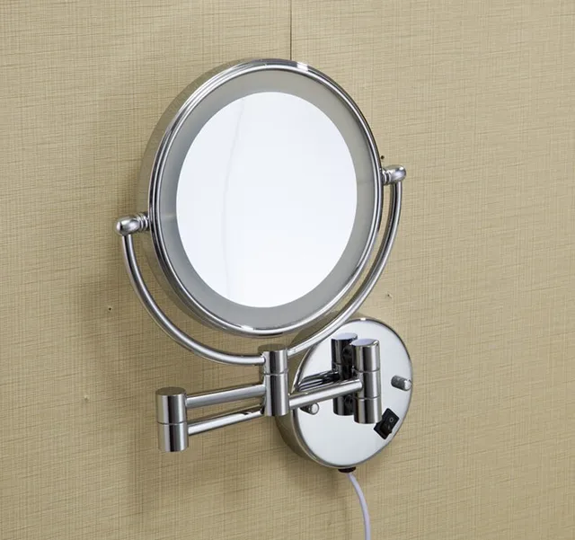 Led bathroom mirror 360 retractable wall mirror Led cosmetic makeup