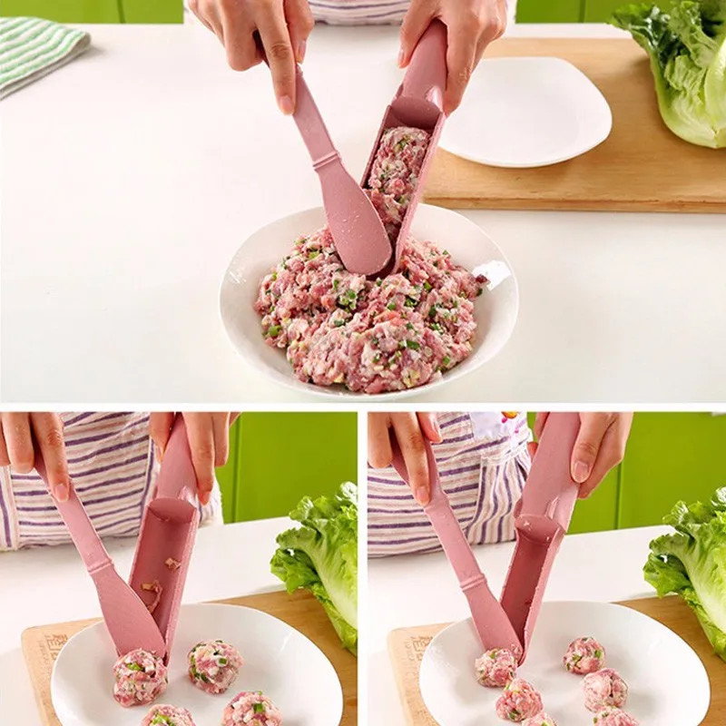 FHEAL Wheat Straw DIY Meatballs Produced With The Self-Made Mould Meatball Fish Ball Meat Maker Machine Cooking Tools  (18)