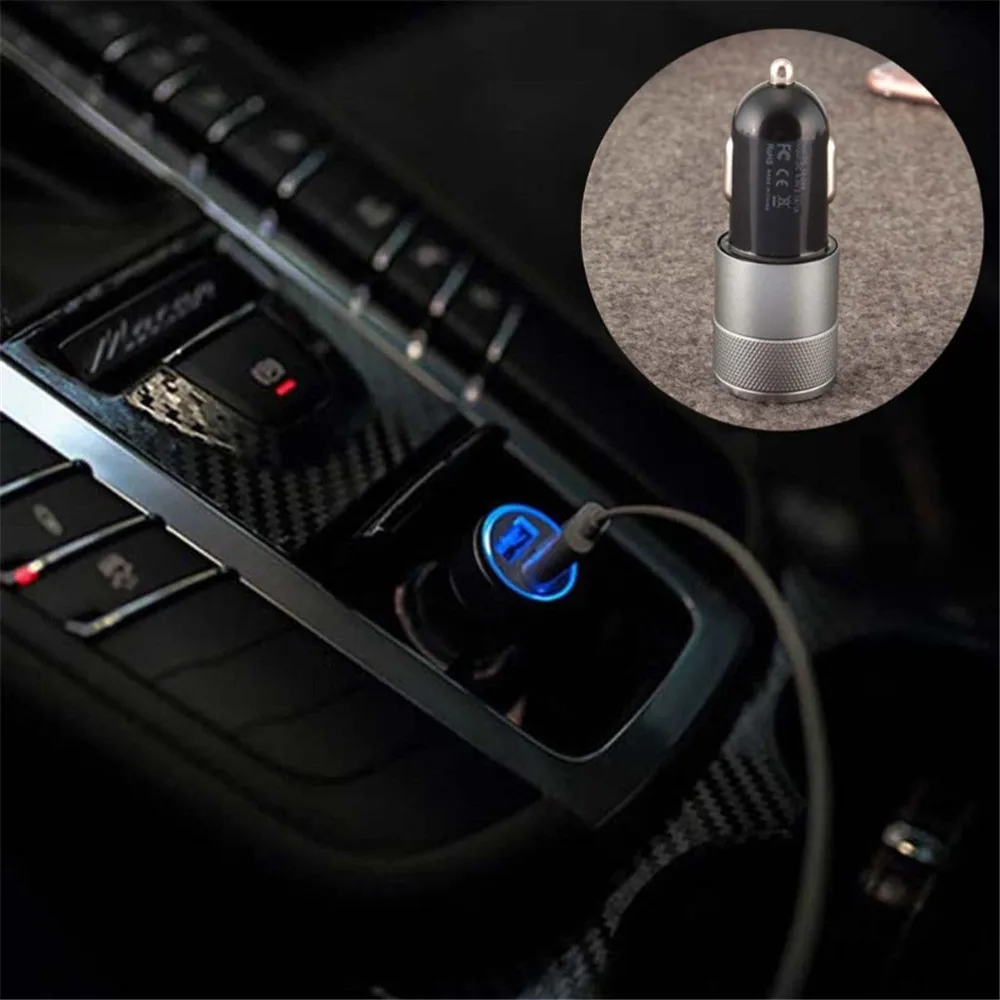 Usb зарядное устройство 5V 3.1A мини двойной 2 Порт USB Автомобильное адаптер для