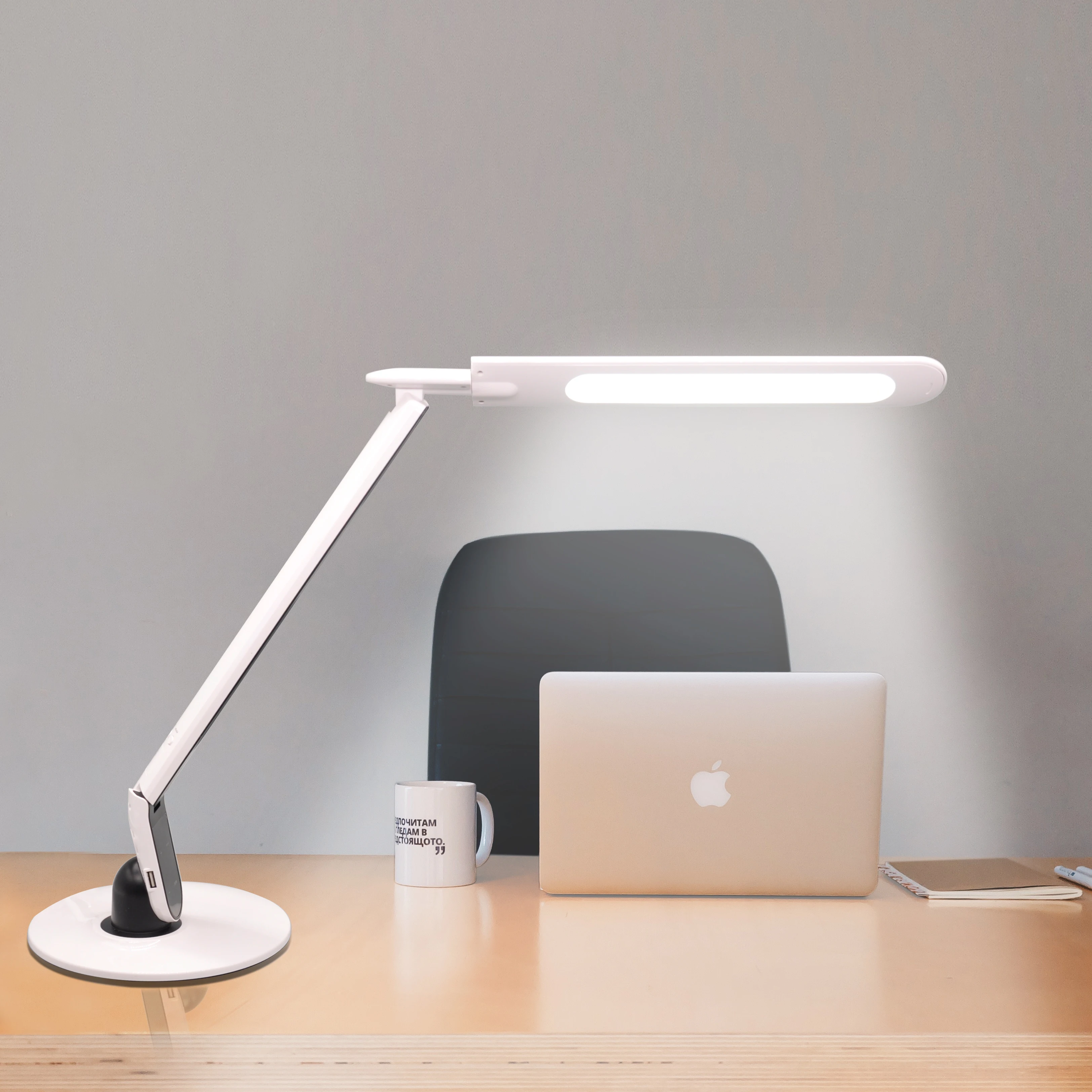 Artpad High Bright Desk Table Lamp Phone Charge 3 level Diammable LCD Time Calendar Temperature Rea
