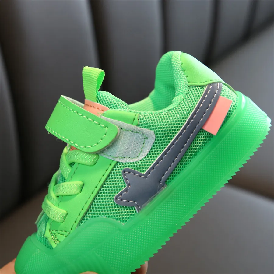kids sneakers lights bright fluorescent color  breathable kids sneakers non-slip casual basket enfant garcon de marque 40J24 (11)