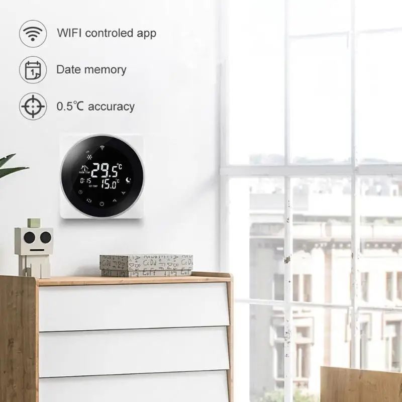 Интеллектуальный Wi-Fi ЖК-контроллер температуры для Alexa/Google Home умный Wi-Fi термостат 16A Электрический нагрев