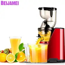 BEIJAMEI большой рот медленная соковыжималка электрическая домашняя промышленная для фруктов и овощей Цитрусовая низкая скоростная соковыжималка цена