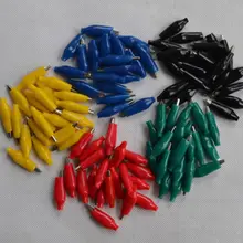 100 шт. тестовые зажимы для электрических проволочные перемычки кабеля 5 цветов