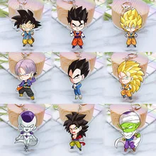Buy Anime Dragon Ball Z Son Goku Acrylic Twoside Print Keychain Super Saiyan Vegeta Frieza Cartoon Figures Keyrings Portachiavi Toys Free Shipping