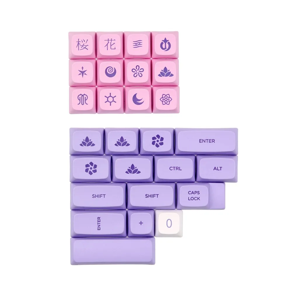[В наличии] XDA Sakura keycaps Dye subbed толстые PBT 134 клавиш для 61/87/104 cherry mx механическая