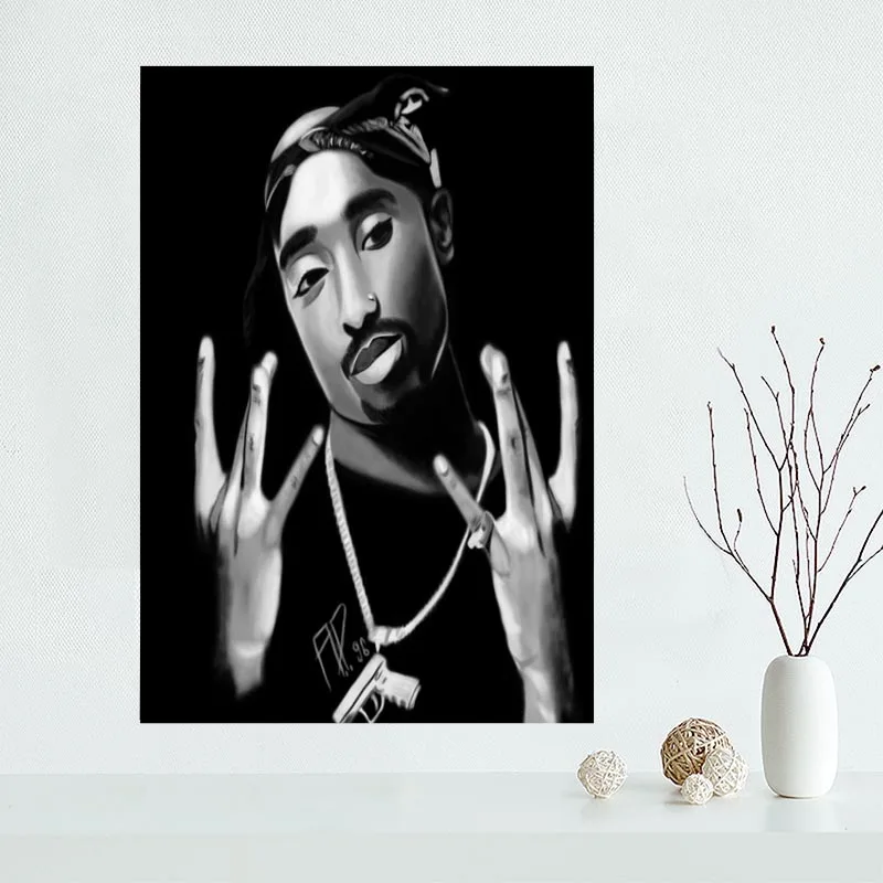 Хороший на заказ 2PAC, Тупак Холст плакат печать живопись искусство настенный Шелковый плакат ткань печать ткань плакат - Цвет: Светло-зеленый