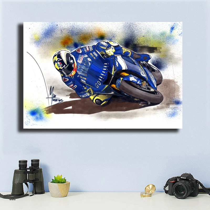 

Valentino Rossies Poster VR46 Racer Watercolor Canvas HD Picture Modular Paintings for Living Room on The Wall Art Home Decor