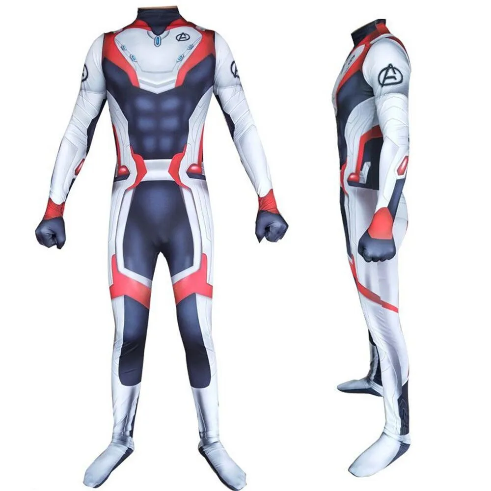 The New Avengers Endgame Quantum Realm Cosplay Costume Superhero Captain America Captain Marvel Zentai Bodysuit Suit Jumpsuits
