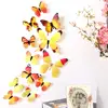 New Qualified Wall Stickers 12pcs Decal Wall Stickers Home Decorations 3D Butterfly Rainbow  PVC Wallpaper for living room ► Photo 2/6