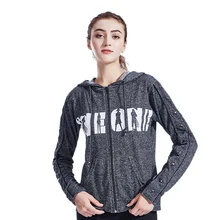 Новинка осени свободные с капюшоном спортивные рубашки Йога Рубашка спортивный Фитнес пальто женский Бег одежда Длинные рукава