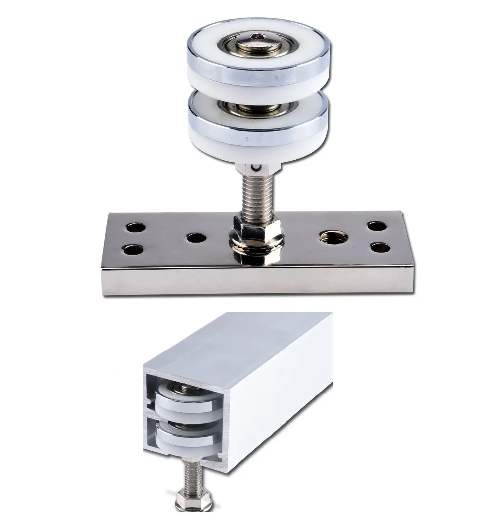 

Dual Nylon Ball Bearing Wheel Roller Hanged Suspended Sliding Wooden Steel Door Partition Screen