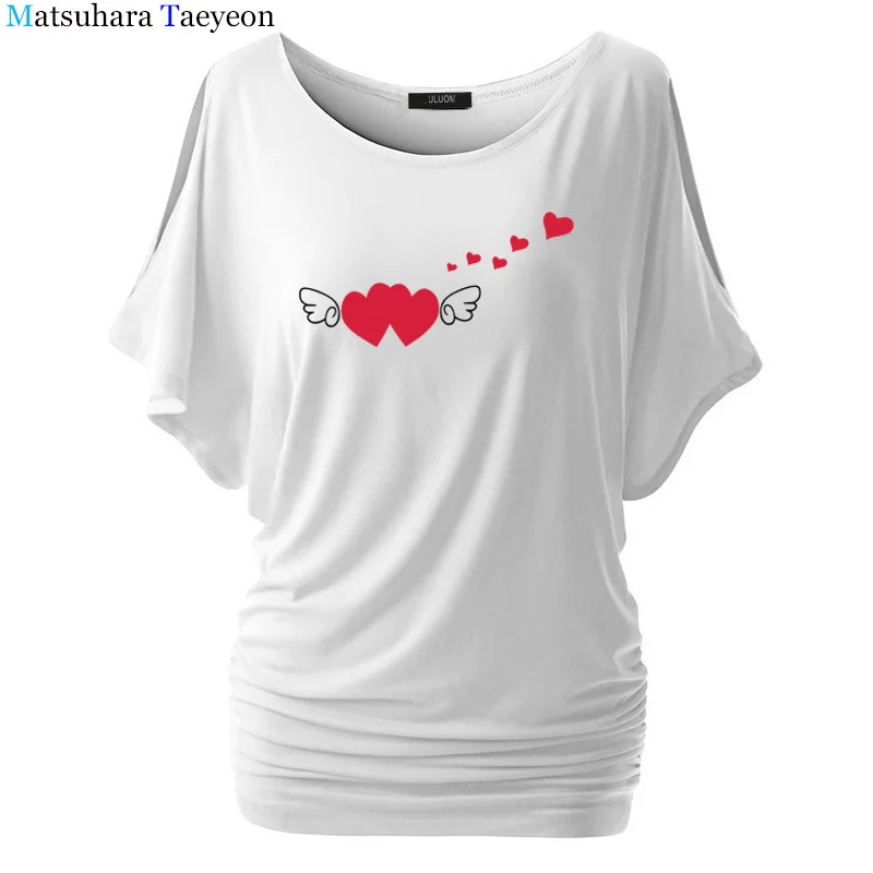 Sweet Red Heart And Hands Women Cotton T Shirts Fashion Print Summer T