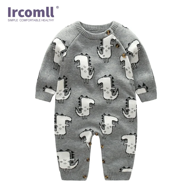 Ircomll/комбинезон унисекс для новорожденных мальчиков и девочек; хлопковый трикотажный Детский комбинезон с круглым вырезом и рисунком; Верхняя одежда для детей; одежда для малышей