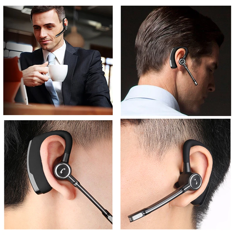 V8S Business Bluetooth Headset Wireless Earphone Car Bluetooth V4 1 Phone Handsfree MIC Music for iPhone Xiaomi Samsung