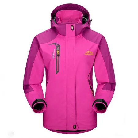 LoClimb Мужская и Женская водонепроницаемая походная куртка для кемпинга, походная куртка для альпинизма, ветровка для треккинга, дождевик, одежда, спортивные куртки, AM163 - Цвет: women rose