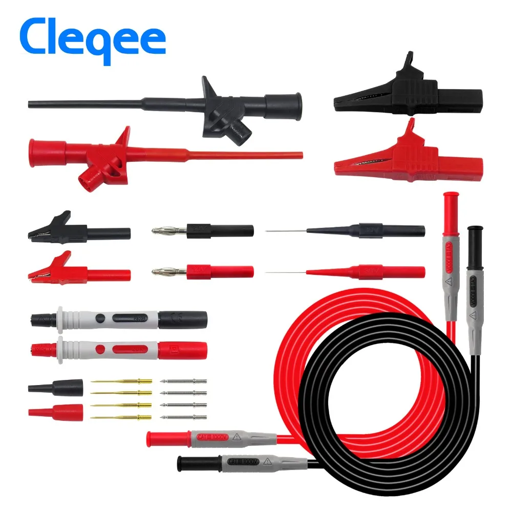 Cleqee P1600C test leads for multimeter Test Lead kit Automotive Test Probe Multimeter probe Piercing Test Hook Alligator clip Cleqee P1600C test leads for multimeter Test Lead kit Automotive Test Probe Multimeter probe Piercing Test Hook Alligator clip