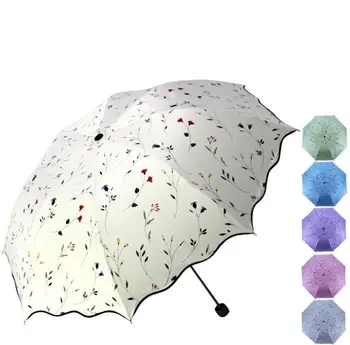 

Creative New Arrival Classic Fashion Flower floral Dome Parasol Sun Rain Folding Lady Umbrella SN1098