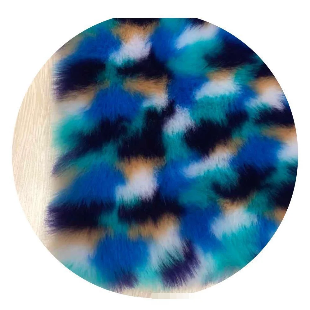 Искусственный кроличий мех пять цветов жаккард одежда Текстиль для дома ткань искусственный мех(25 мм ворс длинный