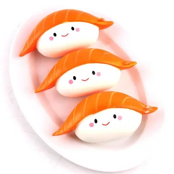 

Novelty Squeeze Rice Ball Salmon Sushi Slow Rising Pendant Phone Straps Vividly Japan Style Soft Keychain Kid Toy