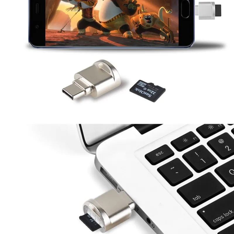 Металлический USB 3,1 type C Micro SD TF считыватель карт OTG адаптер для смартфона планшет кардридер дропшиппинг