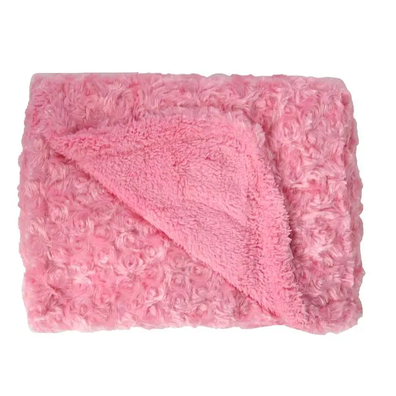 Розовое шерстяное одеяло; детское одеяло для мальчиков и девочек; Коралловое кашемировое Двухслойное флисовое утепленное детское одеяло для коляски; накидка для новорожденных