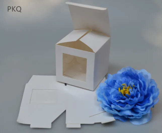 13 размеров, маленькие белые картонные коробки с прозрачным окном, 20 шт, крафт-бумага, коробка для конфет, Подарочная коробка для детского душа, свадебное украшение