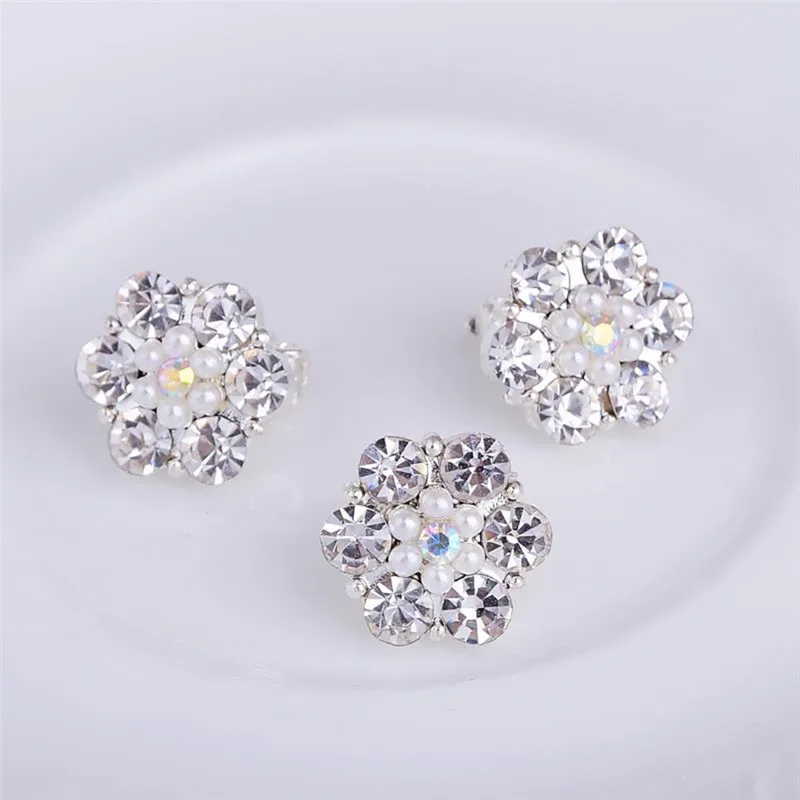 

IMIXLOT Simple Cute Hair Buckle Crystal Flower Shape Hair Tie Headwear for Women Bridal Wedding Party Accessories