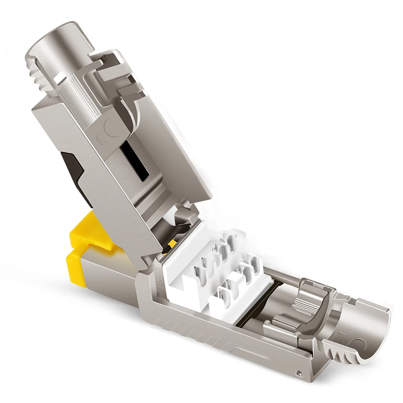 CAT6A CAT7 8 экранированная Хрустальная головка FTP RJ45 коннектор металлическая