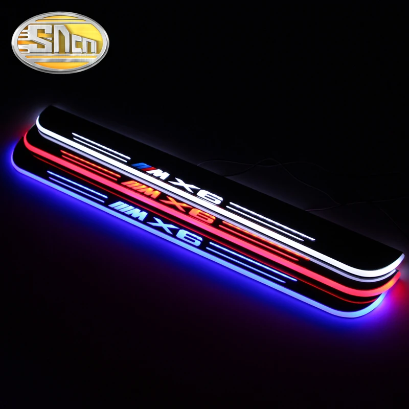 SNCN Waterproof Acrylic Moving LED Pedal Car Scuff Plate Pedal