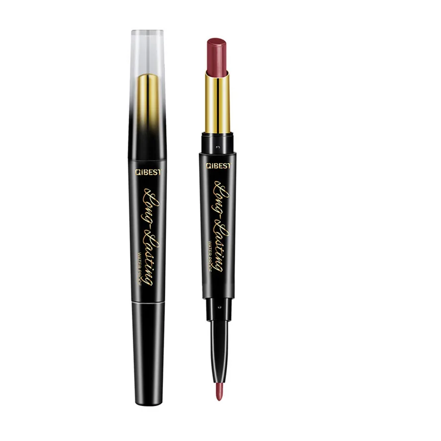 Карандаш для губ водонепроницаемый QIBEST 1 шт двойной конец прочный Lipliner водонепроницаемый карандаш для губ Губная помада 0122#30