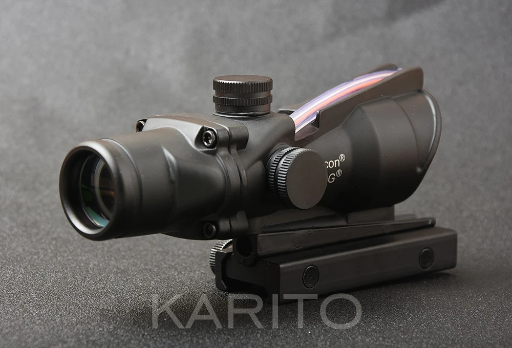 Тактический стиль trijicon acog 4x32 красный волокно Расширенная Оптика прицел для 20 мм Пикатинни Крепление M1390