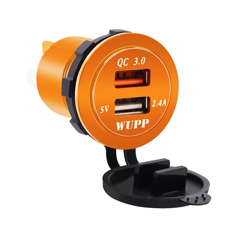 EPULA Новый DC12V 24V двойной порт USB Автомобильное быстрое зарядное устройство 30 Вт