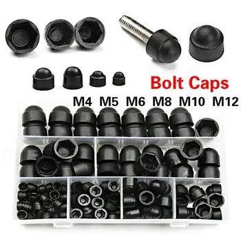 

145Pcs M4 M5 M6 M8 M10 M12 Hex Socket Bolt Hexagon Screw Nut Cover Cap Protector