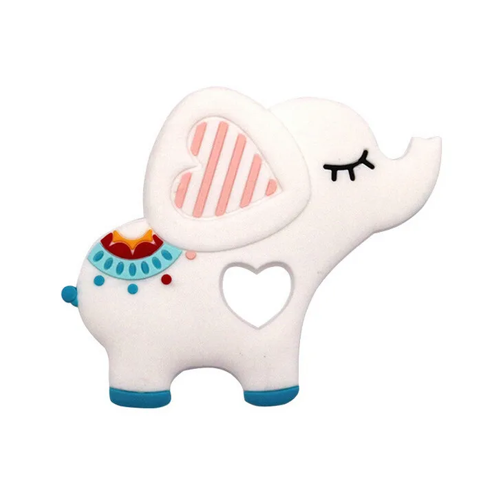 1 шт. Elephent детский силиконовый Прорезыватель пищевой Прорезыватель для зубов Ожерелье-прорезыватель Аксессуары Силиконовая игрушка в виде животного# p4