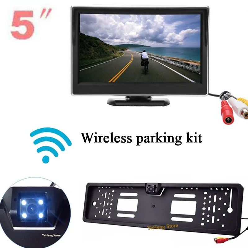 

2.4g Wireless 5 Inch Car mirror monitor TFT Screen Digital Color Car Rear View Monitor with Rear View license plate camera