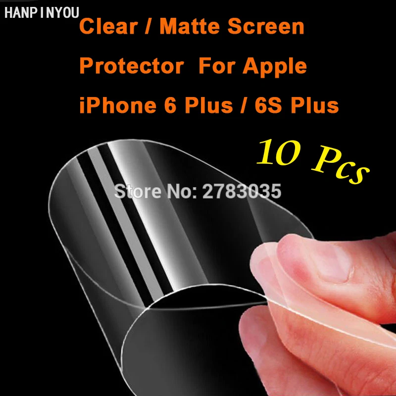 

10 шт./лот для Apple iPhone 6/6 s Plus HD Прозрачная/Антибликовая матовая защитная пленка для экрана (не закаленное стекло)