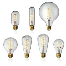 Винтажная лампа Эдисона, светодиодный светильник E27 4 Вт, затемненная промышленная Лампа накаливания светодиодная Ретро стеклянная Праздничная лампа, декоративная люстра, освещение