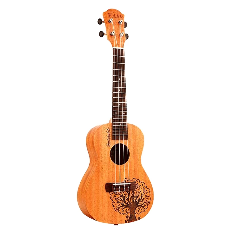 

Yael 23 Inch 4 Strings Sapele Ukulele Rosewood Fretboard Hawaiian Mini Guitar Music Instrument Tree Shape Cute Concert Ukulele