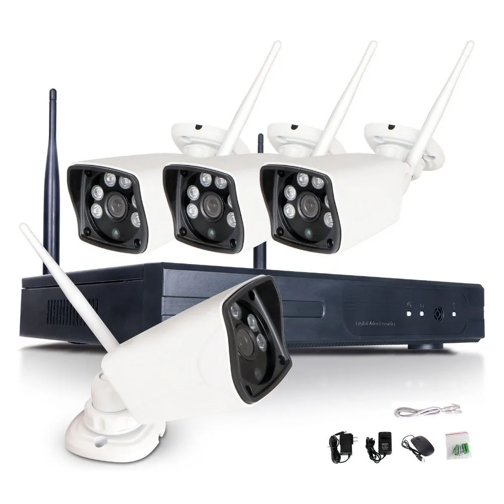 CCTV wifi система беспроводной 4MP H.265 NVR комплект 4 шт 4.0MP ИК Открытый P2P Wifi IP