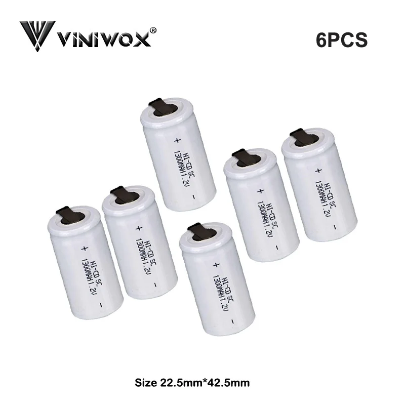 Аккумуляторные батареи Ni-CD 1300mAh Subc 1,2 V, аккумулятор для электроинструмента, элемент для электрических элементов, части питания, аккумулятор для игрушек