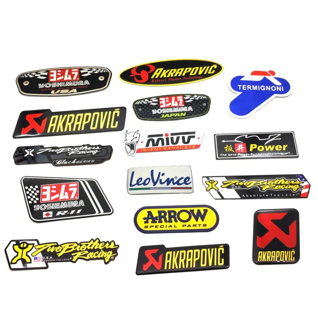 

MSJCNC 3D Aluminum Heat-resistant Aluminium Motorcycle Exhaust Pipes Decal Sticker For Scorpio Yoshimura Akrapovic Sticker