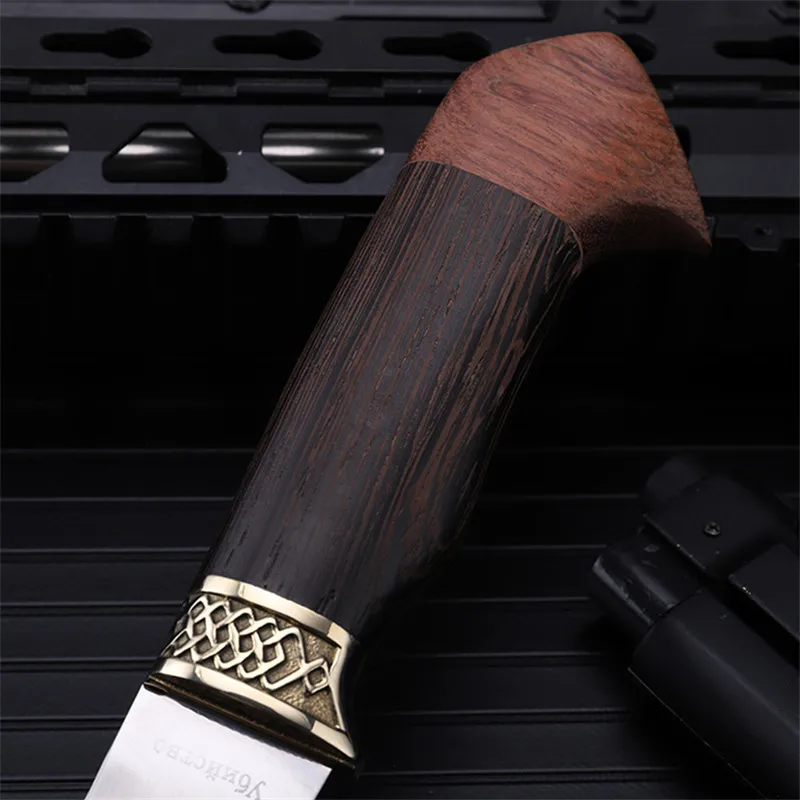 Outdoor small straight knife self-defense wild knife knife wilderness survival the folding knife fruit cutter with a Wolf
