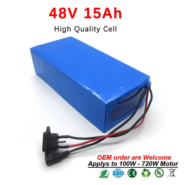 48V 720W литиевая батарея 15AH литий ионный аккумулятор 15Ah Электрический велосипед с