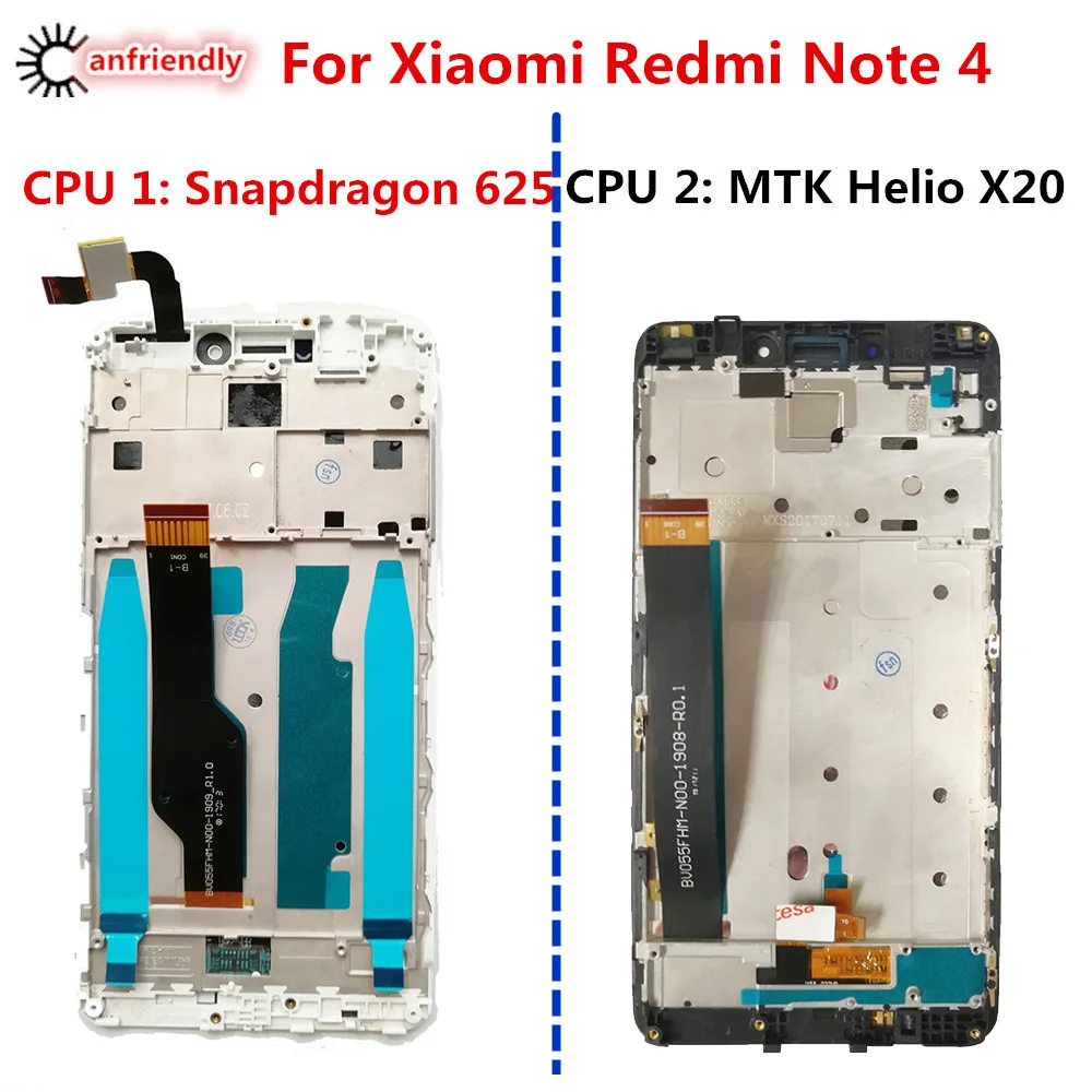 Kopen Voor Xiaomi Redmi Opmerking 4 Lcd scherm + Touch Screen Met Frame Vervanging Digitizer Vergadering Voor Xiaomi Redmi Note4 Note 4 display