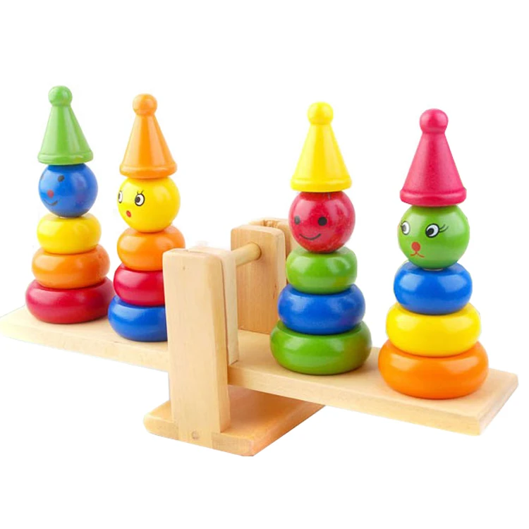 Игрушка montessori учебная доска игрушка комика Клоун Баланс Деревянные головоломки игрушки