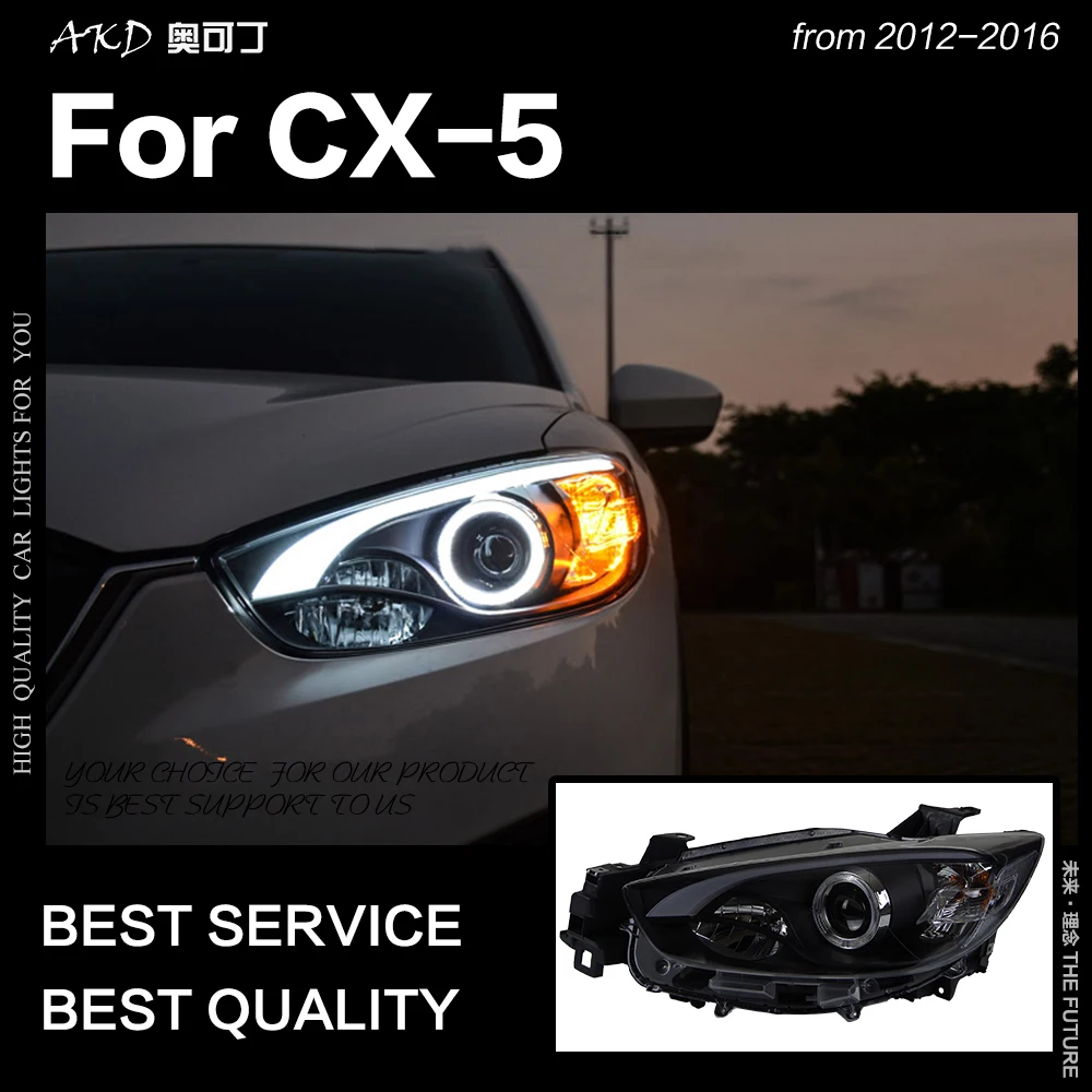  AKD Car Styling Head Lamp for Mazda CX-5 LED Headlight 2012-2016 Brand Eagle Eye Angel Eye LED DRL  - 32919732728
