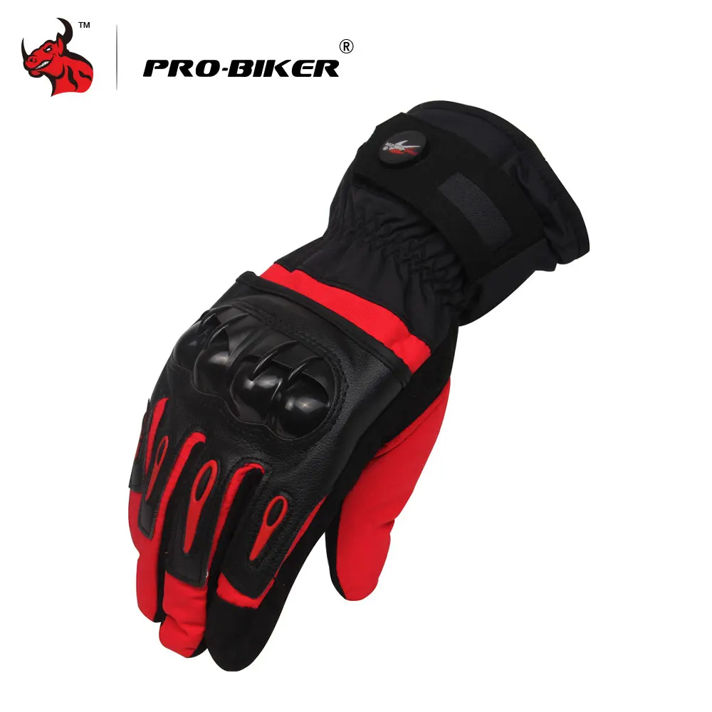 

PRO-BIKER Motorcycle Gloves Winter Windproof Warm Moto Gloves Motorcycle Protective Gloves Men Women Ski Gloves Red Black Blue
